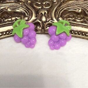 Kawaii Grape Stud Earrings | Handmade Stainless Steel